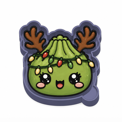 Freshie Kawaii Cute Xmas Reindeer Dumpling STL Mold Housing for Silicone & Resin