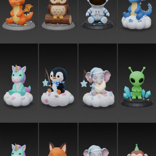 Low Poly Figure Set – 10 Pack - 3D - STL