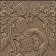 007.jpg Lord Vishnu as Mohini with Amrit Kalash  CNC carving