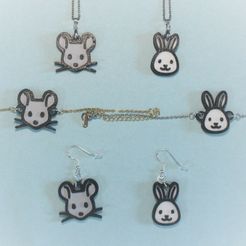 IMG_7221.jpg STL file 4 Necklaces, Bracelets, Earrings, Jewelry, Mouse, Bunny・3D print design to download