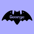 George.png UK PERSONALIZED BAT DECORATION FOR TOP 3000 UK FIRST NAMES