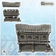 3.jpg Medieval building with rounded thatched roof and terrace at the entrance (13) - Medieval Gothic Feudal Old Archaic Saga 28mm 15mm RPG