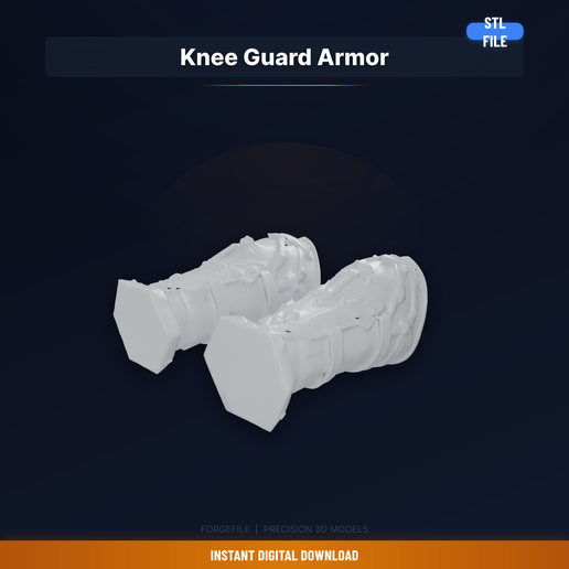 01_hero.png Knee Pad Armor Piece, Articulated Look, Fantasy Knight - 3D Printable STL File