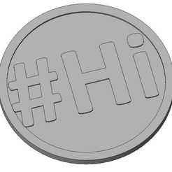 coaster-HI1.jpg Бесплатный STL файл coaster #Hi・3D-печатный дизайн для скачивания