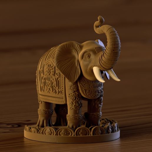 EC4.jpg Auspicious Elephant - "Gajraj" 3D STL File for DIY Home Decor