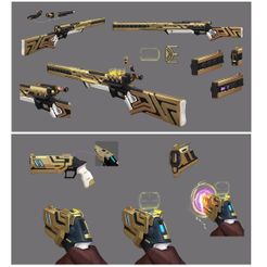 chamber_rifle_concept.jpg STL file Valorant Chamber Guns (Skills | Part by part)・3D print design to download