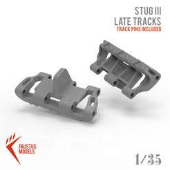 STUGIII TRACK PINS INCLUDED « FAUSTUS MODELS 1/39 Archivo STL Stug III Pistas tardías・Idea de impresión 3D para descargar