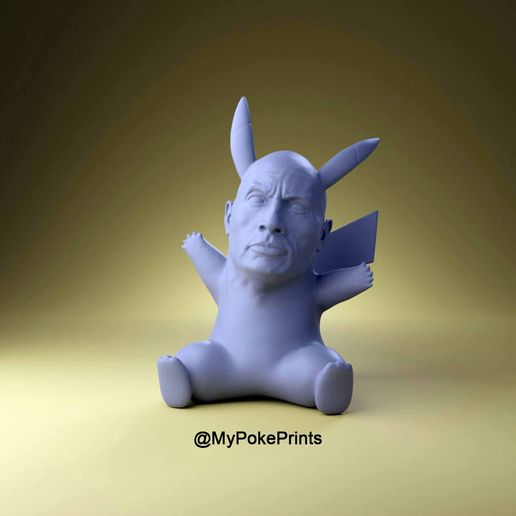 The Rock Pikachu Pokemon 3D model