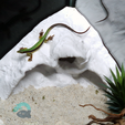 BreezeStone-Cave-3d-printed-by-Aquireef3D-top-front-view.png 3D Printable Cave, Pet Shelter for Aquariums & Terrariums: Fish, Shrimp, Reptile, Spider and Bug Hide, Small Rock Form Tank Decor