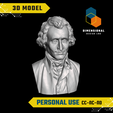 ThomasPaine-Personal.png 3D Model of Thomas Paine - High-Quality STL File for 3D Printing (PERSONAL USE)