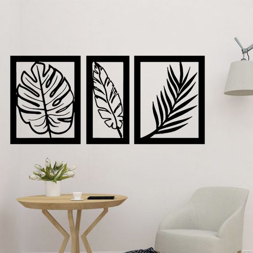 Leaf 2D Wall Decor 3D model