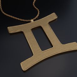 1.jpg Fichier 3D Pendentif Gémeaux・Design pour imprimante 3D à télécharger