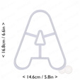 letter_a~6.25in-cm-inch-top.png Letter A Cookie Cutter 6.25in / 15.9cm