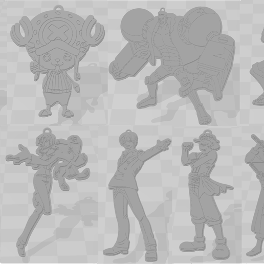 key ring of the 9 hats of palle (mugiwara) 3D model