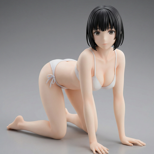 A girl on all fours