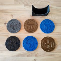IMG_20230314_171413.jpg Free STL file Mandalorian Coaster Set・3D printer model to download