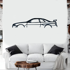 Nissan-SKYLİNE-GTR-34-MCKP.png STL file Nissan Skyline GT-R34 Side Silhouette・3D printable design to download