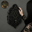 1.png Gothic Masonic Skull Wall Plaque STL File for 3D Printing – Dark Baroque Freemason Emblem Relief