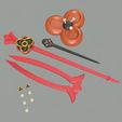 02.jpg Genshin Impact Chiori Hairpins, Earrings and Accessories. Video game, props, cosplay