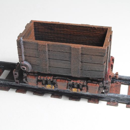 MineTrolley-FDM2.jpg 28mm Maßstab Tabletop Gaming Mine Trolley - feste Räder