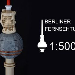 thumb2.jpg Бесплатный STL файл Berliner Fernsehturm (Berlin television tower) 1:500・Шаблон для 3D-печати для загрузки