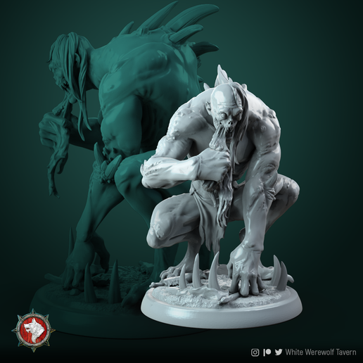 Goul5.png Ghouls set 6 miniatures 32mm pre-supported