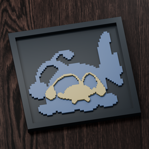 Lanturn Line - Pokemon Silhouette Frame | Gen 3 sprite style | STL