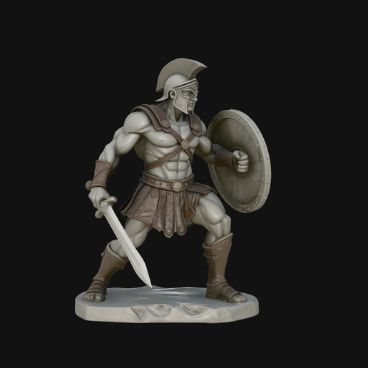 Spartan Warrior Statue Design 3 - 3D Print Model