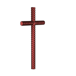 1.png STL file Rebar cross 8mm diameter 12x6cm・Model to download and 3D print