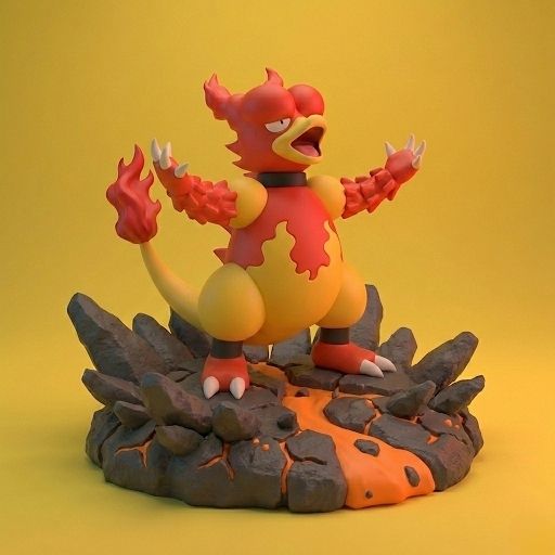 🐉 Pokemon Battle Style 2.0 - Magmar #126・ STL File for 3D printing・Cults
