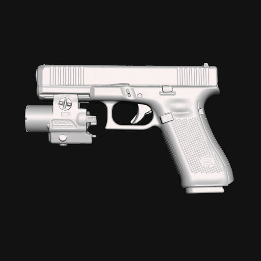 Glock 17 Gen 5 Streamlight TLR 4 Real Size Scan 3D Gun Mold - 3D model önizlemesi