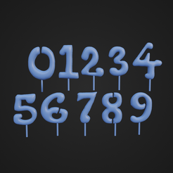 Zero-to-Nine_1.png Archivo STL Set numérico CakeTopper estilo perrito・Modelo para descargar e imprimir en 3D