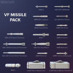 Weapons_DYRL_RELEASE.jpg Descargar archivo gratis Paquete de misiles VF • Diseño para la impresora 3D, Senovis