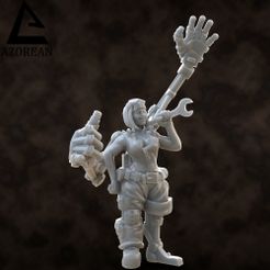 Preview.jpg Download STL file Mechanic girl miniature • 3D print model, azorean3d