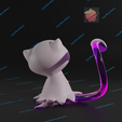 Mewmikyu4.png Fakemon Mewmikyu 3d print model presupported