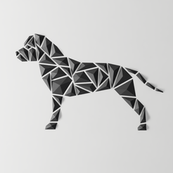 geometric-dog_Staffy-AmStaff.png Free STL file Geometric dog wall art - “Staffy-AmStaff style”:・3D printer design to download