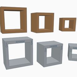 Squar-Shelves-front-and-rear-view.jpg Archivo 3D 3 estantes cuadrados flotantes・Objeto de impresión 3D para descargar