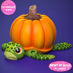 pumpkinturtle1.jpg STL file Flexi PumpkinTurtle (PRINT IN PLACE)・3D printing design to download