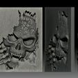 2.jpg 3D file Skull monster bas-relief STL file for CNC or 3D printing・3D printable model to download