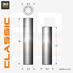 Classic.png 3DTAC / Classic Airsoft Suppressor / 2 Modelle enthalten