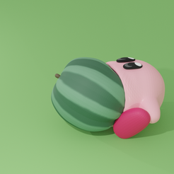 foto.png Archivo STL gratis Kirby comiendo Sandia・Diseño por impresión en 3D para descargar