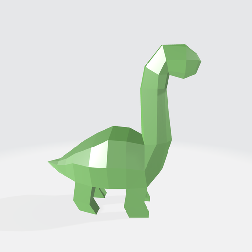 🦖 Brontosaurus low poly・Archivo STL para Impresión 3D・Cults