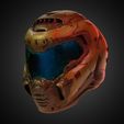DoomGuyHelmetFront34Left.jpg Doom Guy Helmet for Cosplay 3D print model