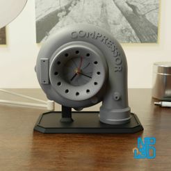 01_compressed.jpg STL file Turbo desk clock・Model to download and 3D print