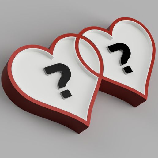 LED LAMP 2 HEART IN LOVE (80 covers available for customization - all letters) 3D model