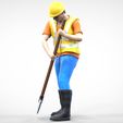 N1_C.5-Copy.jpg N1 Construction Worker 1 64 Miniature With Shovel and Metal pole