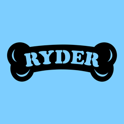 paw-patrol-ryder-bone-blue.png STL file Paw Patrol Ryder Bone with Name 2D Wall Decoration・3D printer model to download