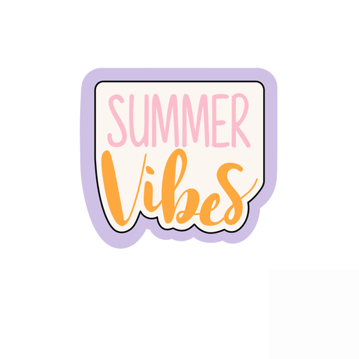 Summer Vibes Cookie Cutter STL – 2 Inch Lettering 3D Print Cookie Mold File