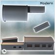 4.jpg Set of two modern brick buildings with curved roofs (18) - Modern WW2 WW1 World War Diaroma Wargaming RPG Mini Hobby