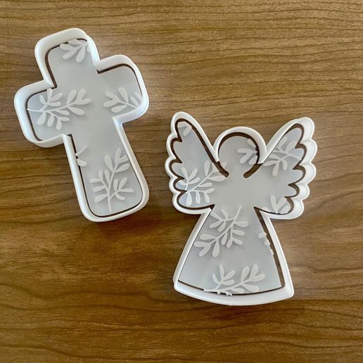 Cutter for ceramics/cookies with stamp - baptism, communion - 3D model önizlemesi